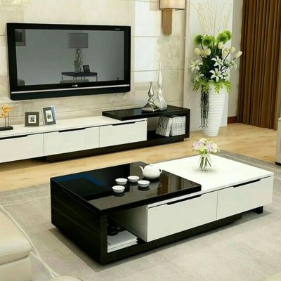 میز جلو مبلی مدل پازلی متحرک دوتکه | طراحی مدرن با قابلیت تنظیم طول 2