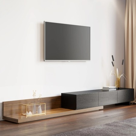 میز تلویزیون اسلاید متحرک MDF | مناسب تلویزیون ۴۵ تا ۸۵ اینچ | دکومیز