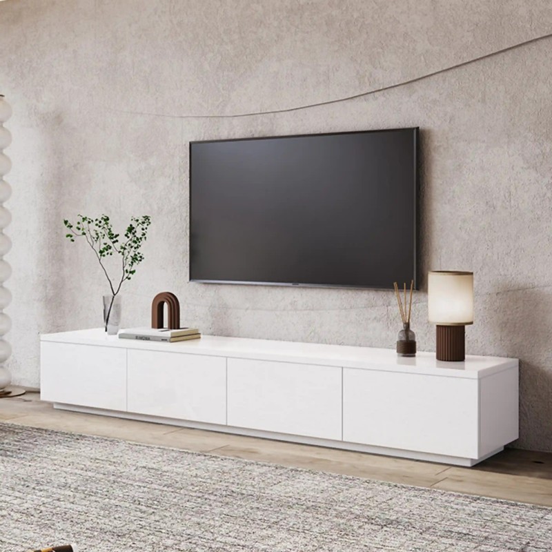 میز تلویزیون مینیمال باکس زمینی | MDF و ملامینه ضد خش | دکومیز