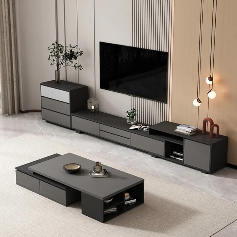 میز تلویزیون مینیمال متحرک سهند | MDF پاک‌چوب | دکومیز