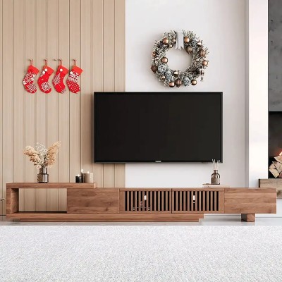 خرید میز تلویزیون پازلی متحرک روکش بلوط | میز TV مدرن دکومیز