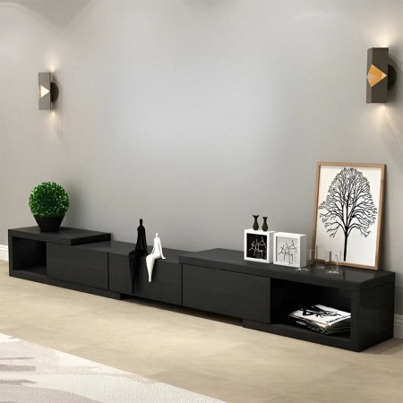 میز تلویزیون پازلی ۳ تکه | ملامینه ضدخش، جک‌دار | دکومیز