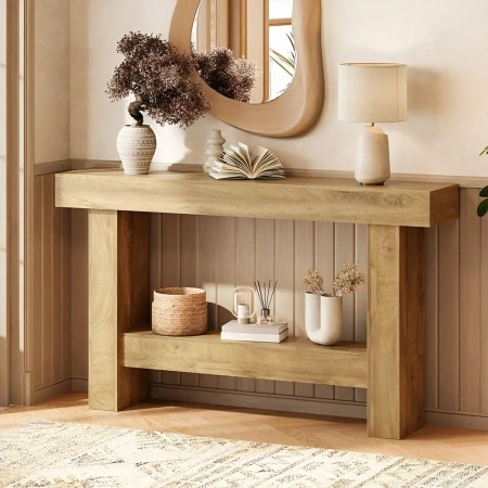 خرید کنسول مدرن مینیمال  | میز کنسول MDF روکش چوب راش | دکومیز