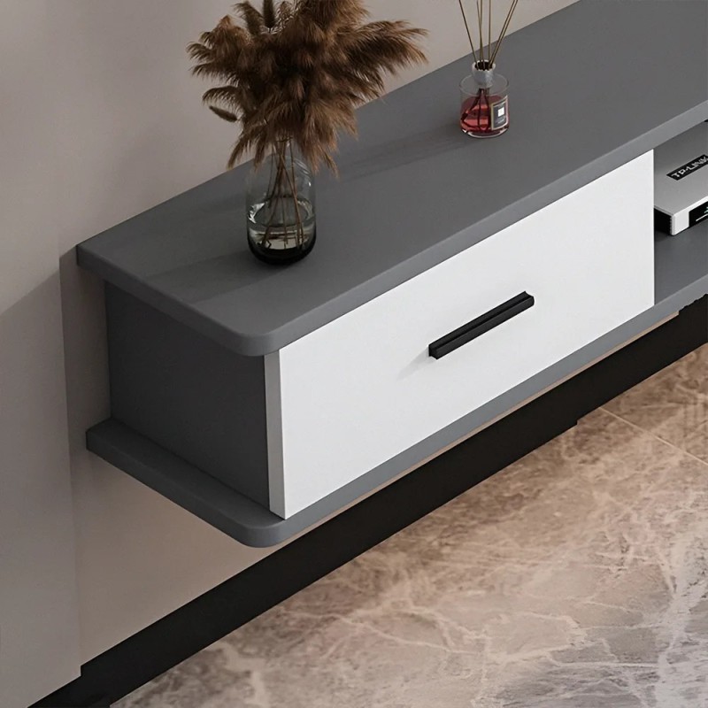 خرید میز تلویزیون دیواری مدل دکووال 220 | میز TV مدرن MDF | دکومیز