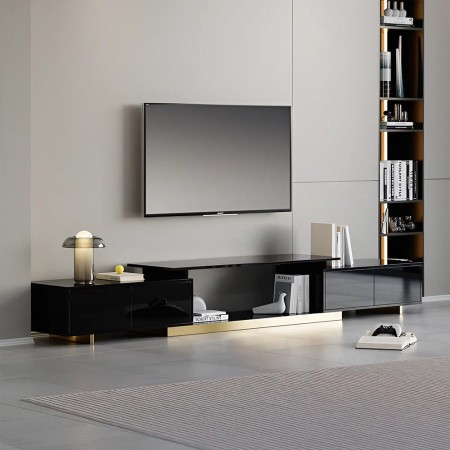 میز تلویزیون پازلی مدل الماس | های‌گلاس متحرک و جادار| دکومیز