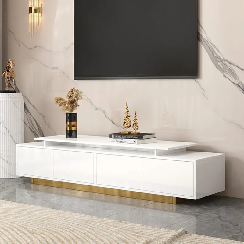 میز تلویزیون پازلی مدل الماس | های‌گلاس متحرک و جادار| دکومیز